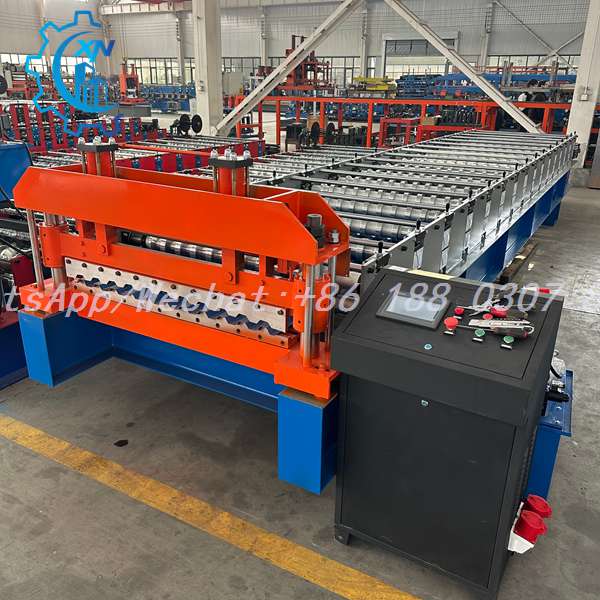 Roofing sheets machine price custom trapezoidal roof sheet roll forming machine cutting system