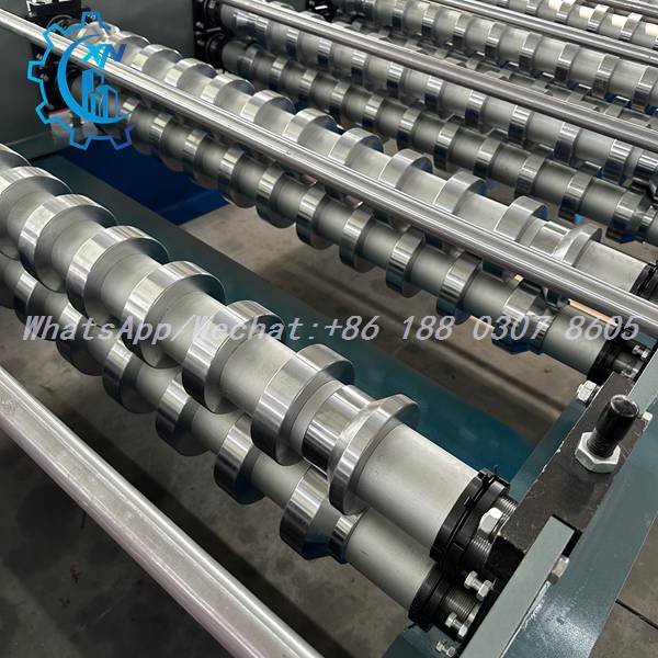 Reinforced roller stations on roof panel machine