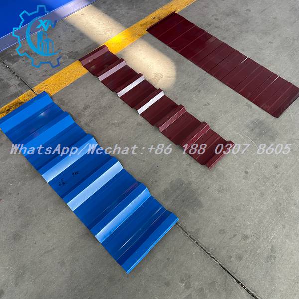 Three Layer Roll Forming Machine producing three trapezoidal roofing sheet profiles by roofing sheet making machine manufacturers