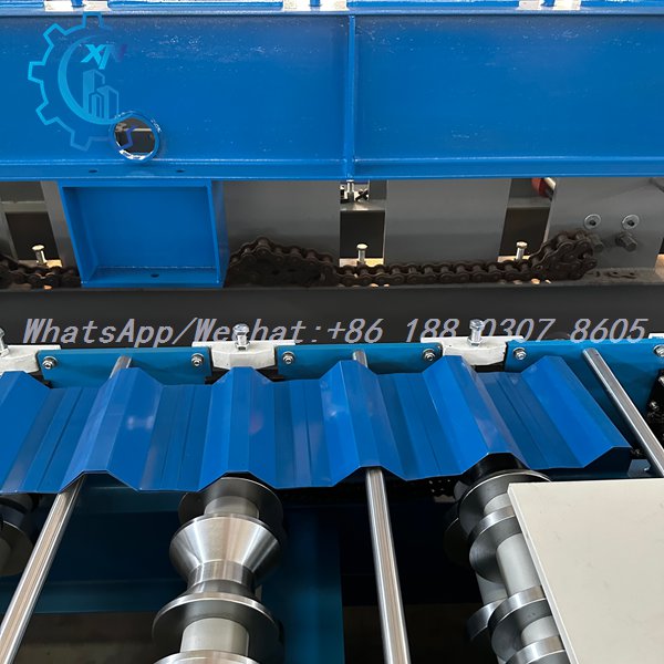 Trapezoidal metal roof panel samples produced by XINNUO profile sheet machine — precision roll-formed corrugated steel roofing sheets