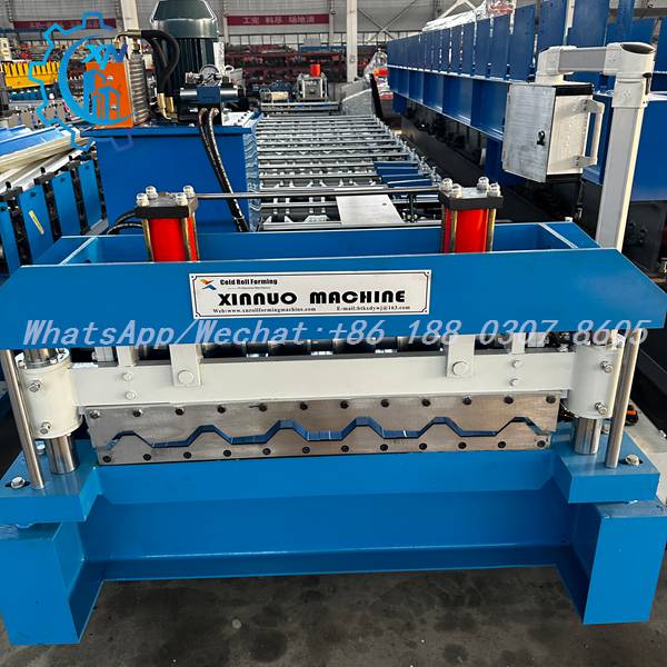 Hydraulic power unit of IBR roll forming machine — 53 MPa rated pressure with oil cooler radiator, solenoid valve and pressure gauge for South Africa Chromadek sheet cutting