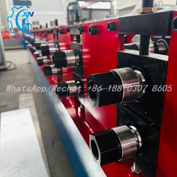 Side view of light steel frame machine with multiple forming stands