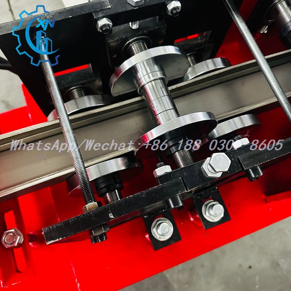 C channel being formed on stud and track machine