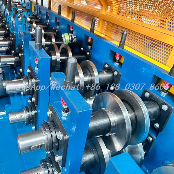 Stud roll forming machine forming stations with spring pressure adjustment
