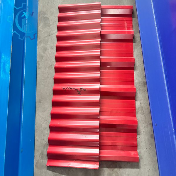 Red corrugated sheets produced by sheet making machine