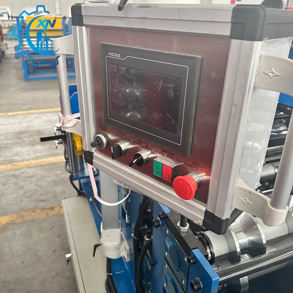 HMI control panel of sheet making machine with emergency stop