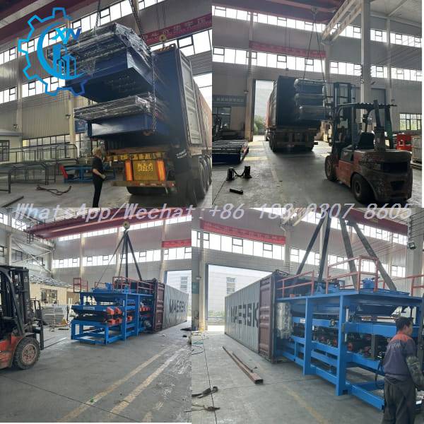 IBR machine loaded into shipping container with sheet color samples