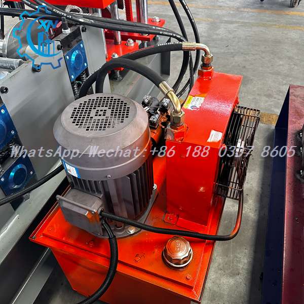Hydraulic power unit with red tank on capping roll forming machine