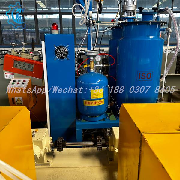 PU foam metering tanks on rolling shutter door roll forming machine