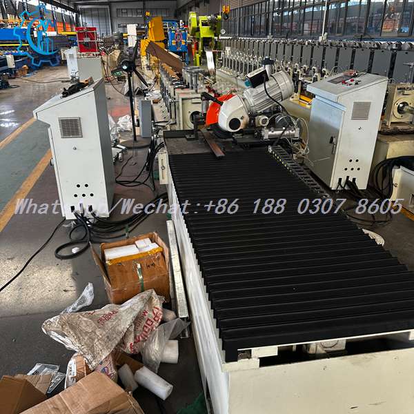 Flying saw and consoles on PU rolling shutter door roll forming machine