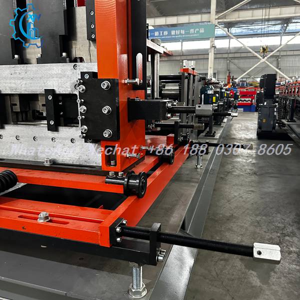 Machined adjustment slide on C channel forming machine