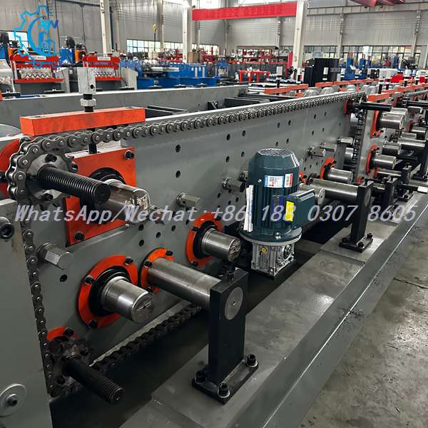 Web height adjustment screws on C channel roll forming machine