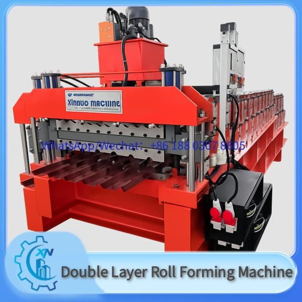 Double layer roll forming machine for two different roof panel
