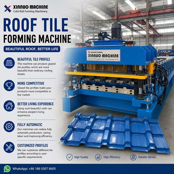Trapezoidal Glazed Roof Tile Forming Machine