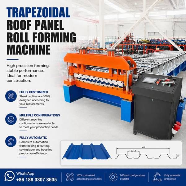 Trapezoidal Roof Panel Roll Forming Machine