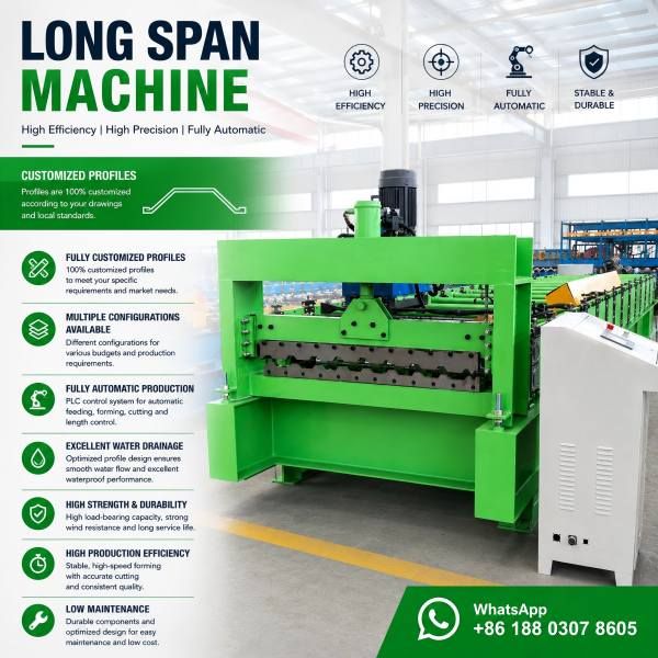 Long Span Roof Sheet Roll Forming Machine