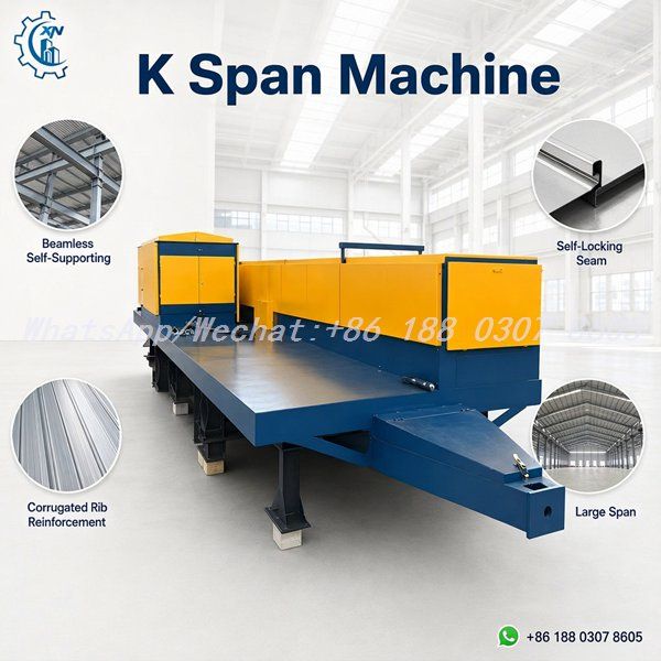 K Span Machine for Self-Supporting Arch Roof Systems