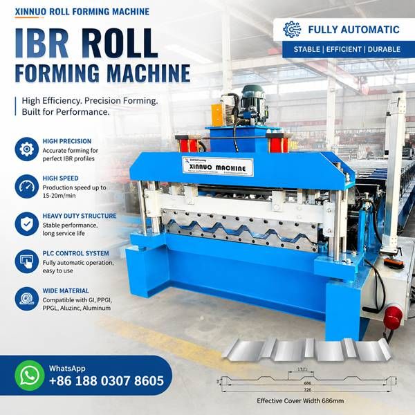 IBR Roof Sheeting Roll Forming Machine for South Africa — 18-Row Heavy-Duty with Hydraulic Shear
