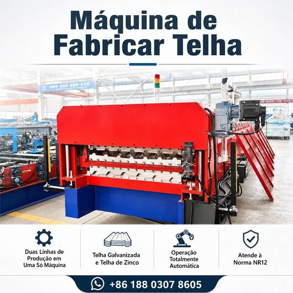 Máquina de Fabricar Telha - Perfiladeira de Telhas Onduladas