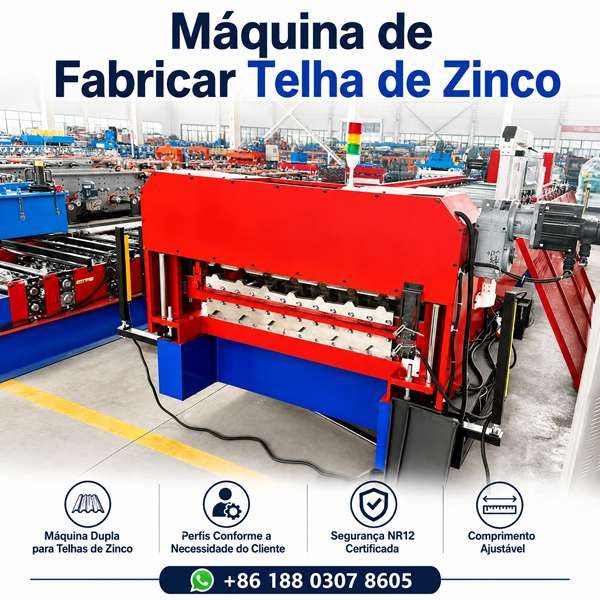 Máquina de Fabricar Telha de Zinco - Perfiladeira de Telhas Onduladas