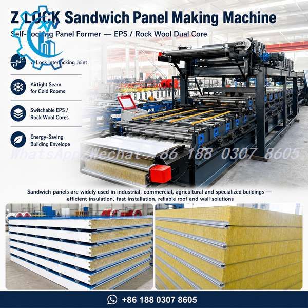 Z-Lock Sandwich Panel Making Machine - S-Lock Cold Room Panel Line
