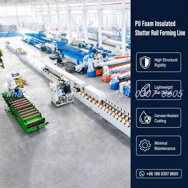 Shutter Door Roll Forming Machine - PU Foam Insulated Slat Production Line